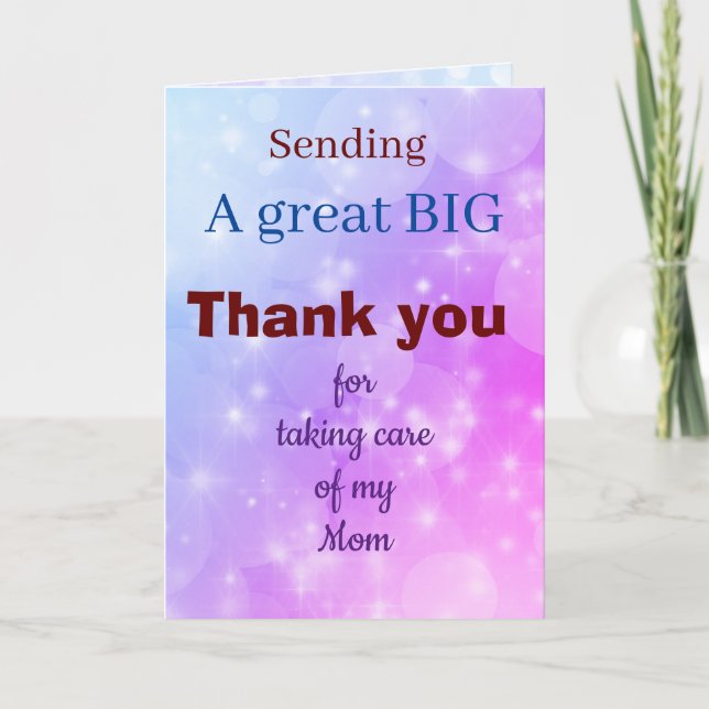 Merci pour prendre soin de ma carte de voeux maman (Devant)