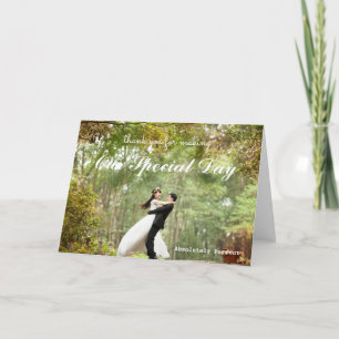 Merci pour rendre notre journée de mariage si spéc