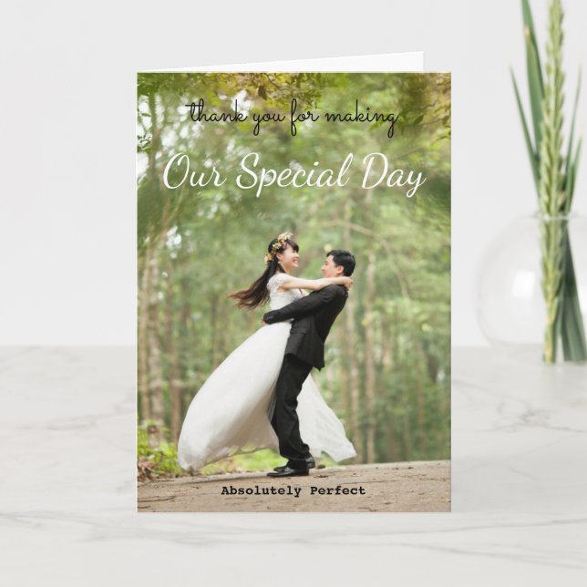 Merci pour rendre notre journée de mariage si spéc (Devant)