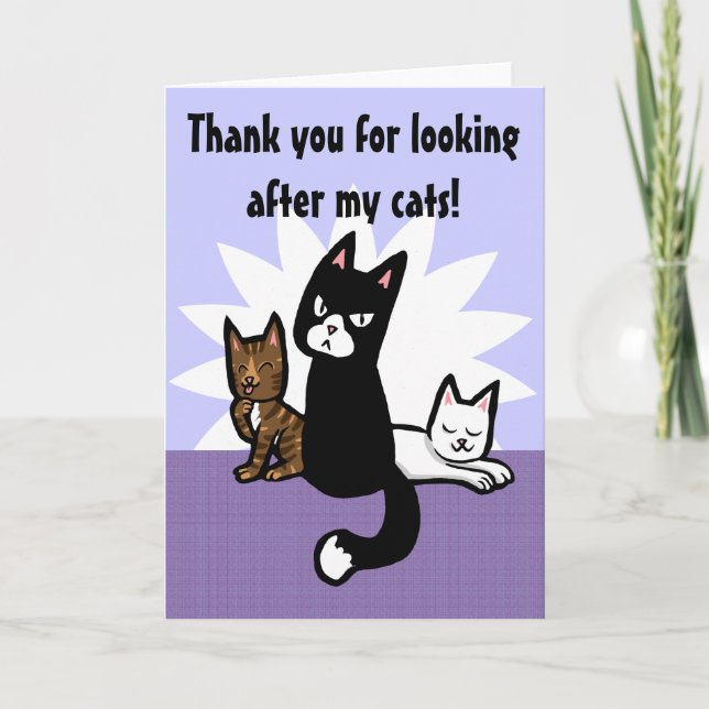 Merci pour s'occuper de la carte des chats (Devant)