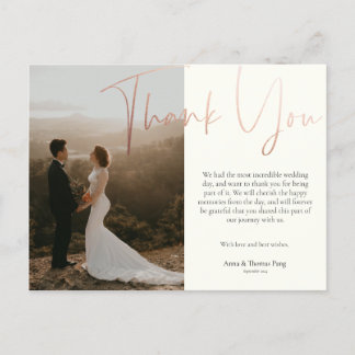 Merci pour venir à notre carte postale Mariage
