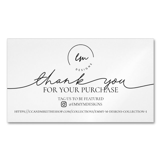 MERCI POUR VOS CARTES DE VISITE D'ACHAT (devant)