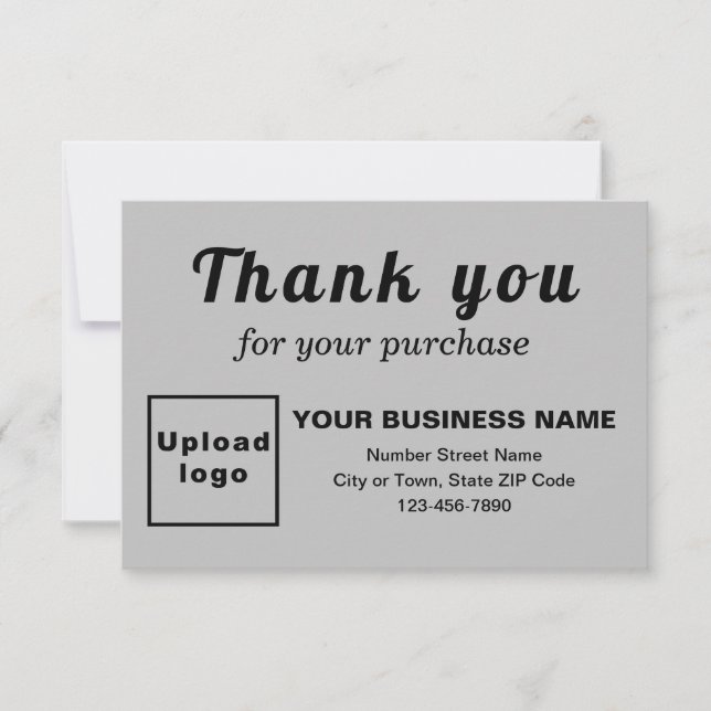 Merci Pour Votre Achat Carte Plat Gris (Devant)