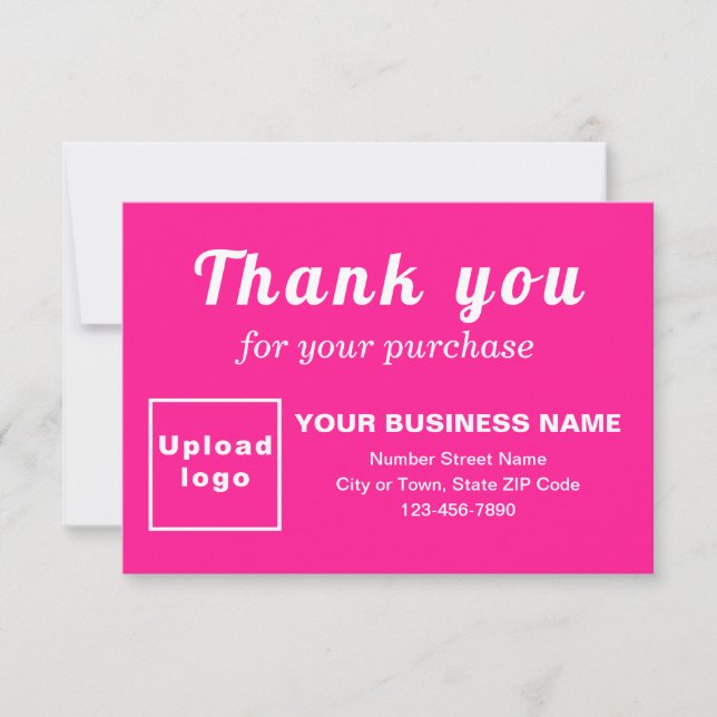 Merci Pour Votre Achat Carte Plat Rose (Devant)