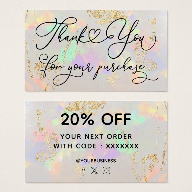 merci pour votre achat opale blanche (Devant & derrière)