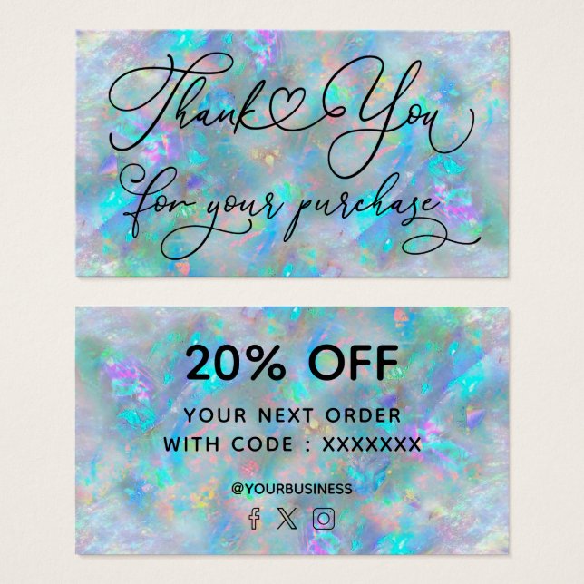 merci pour votre achat opale bleue (Devant & derrière)