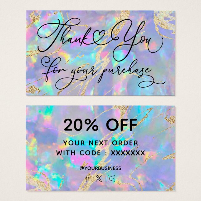 merci pour votre achat opale violette (Devant & derrière)