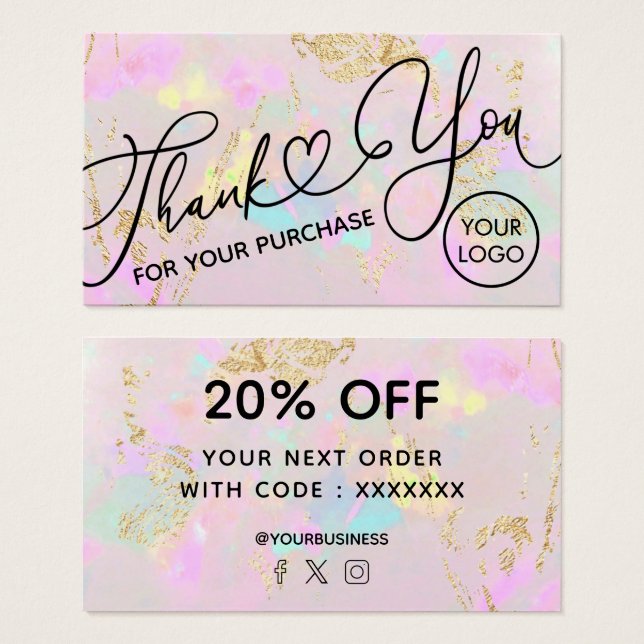 merci pour votre achat pink opal (Devant & derrière)