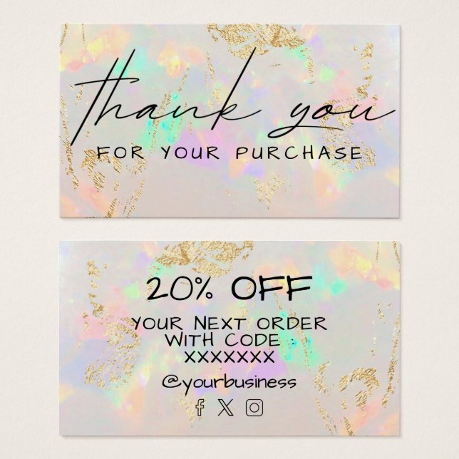 merci pour votre achat white opal (Devant & derrière)