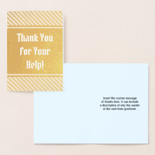 "Merci Pour Votre Aide !" Carte de voeux