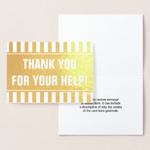 "MERCI POUR VOTRE AIDE !" Carte de voeux