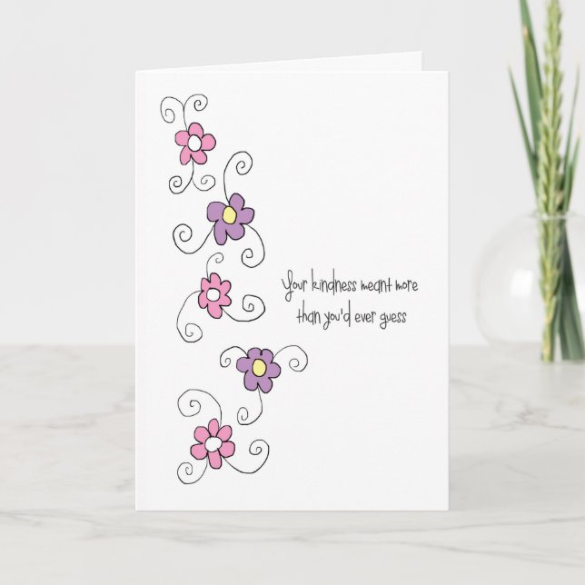 Merci pour votre carte de gentillesse (Devant)