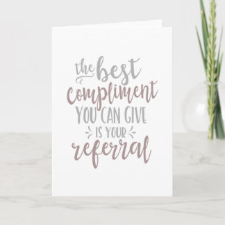 Merci pour votre carte de recommandation