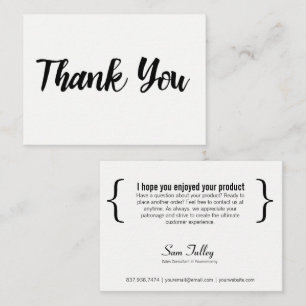 Merci pour votre carte de visite