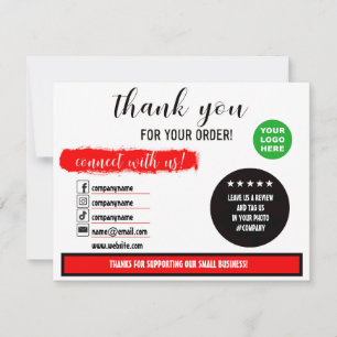Merci pour votre commande carte de médias sociaux