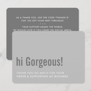 MERCI POUR VOTRE COMMANDE fun insérer gris gris