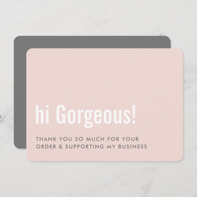 MERCI POUR VOTRE COMMANDE fun insérer rose gris (Devant / Derrière)