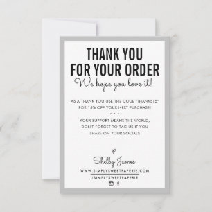 MERCI POUR VOTRE COMMANDE glam insérer gris modern