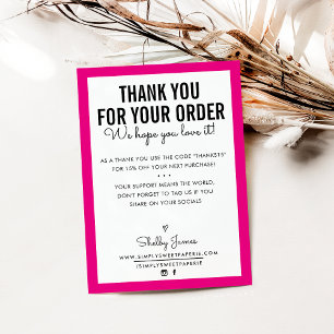 MERCI POUR VOTRE COMMANDE glam insérer rose modern