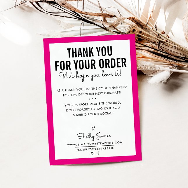 MERCI POUR VOTRE COMMANDE glam insérer rose modern (Créateur téléchargé)