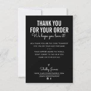 MERCI POUR VOTRE COMMANDE insérer encre blanche mo