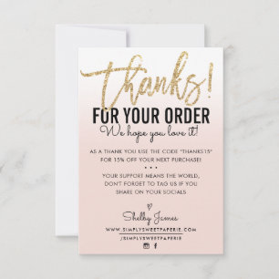 MERCI POUR VOTRE COMMANDE insérer or ombre blush