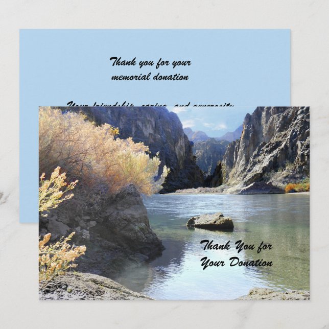 Merci pour votre don belle carte de paysage (Devant / Derrière)