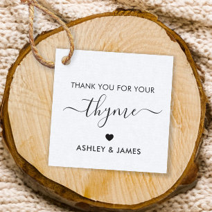 Merci pour votre étiquette cadeau Thyme, Herbe