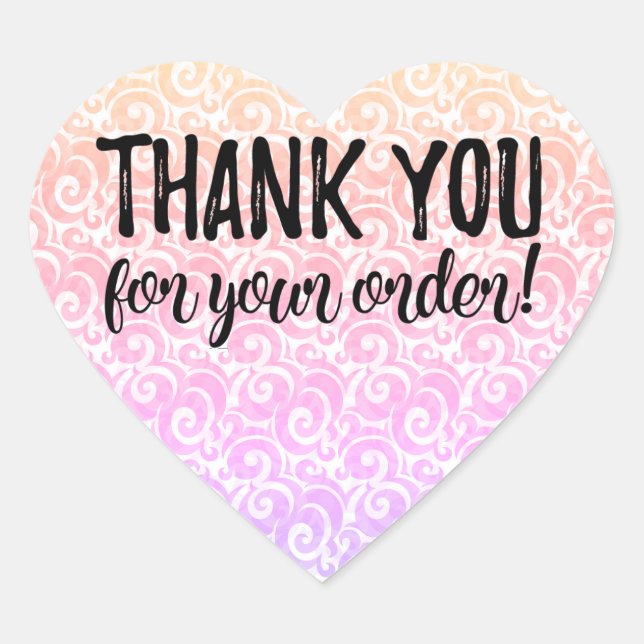 Merci pour votre étiquette de commande (Devant)