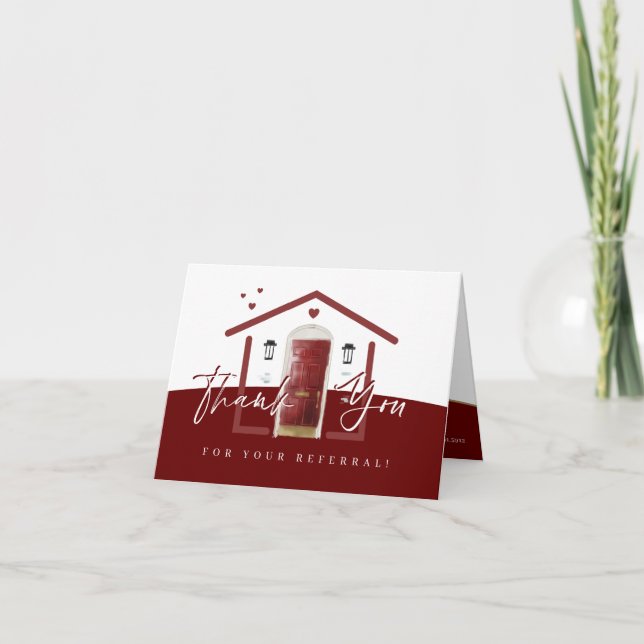 Merci Pour Votre Porte D'Aquarelle Rouge De Référe (Devant)