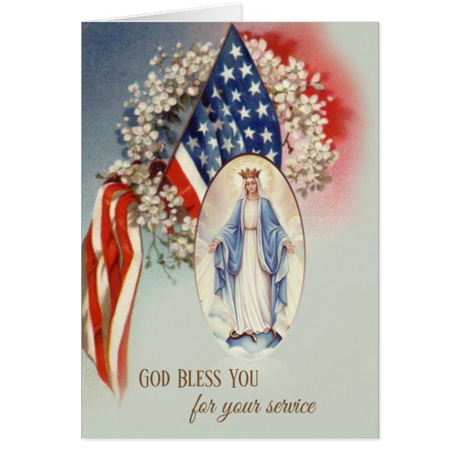 Merci pour votre service Virgin Mary Drapeau (Devant)
