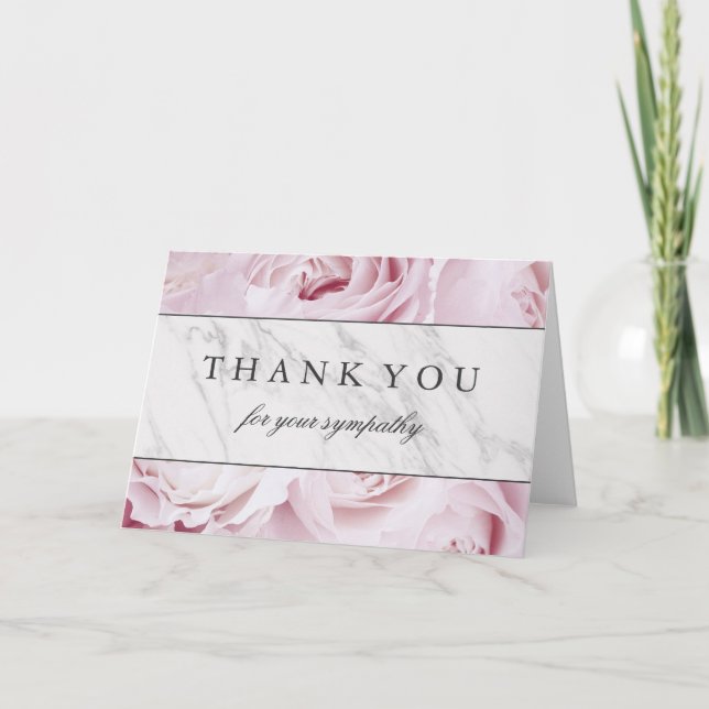 Merci pour votre sympathie | Rose et marbre (Devant)