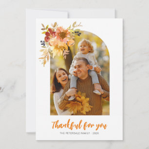 Merci pour vous, carte de voeux photo d'action de 