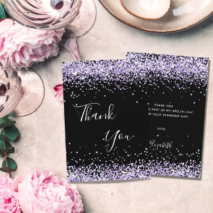 Merci poussière de paillettes noires violettes pou