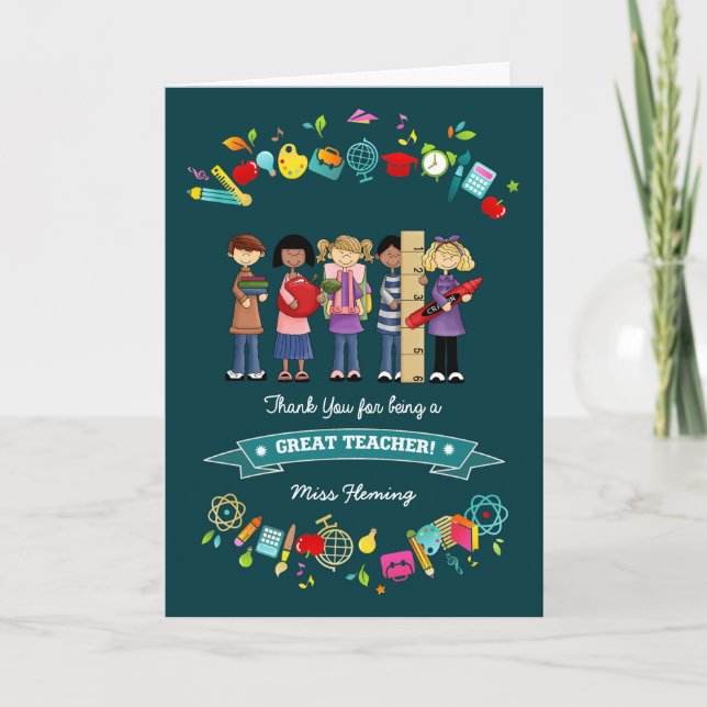 Merci, professeur. Carte de voeux de nom personnal (Devant)