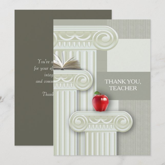 Merci, professeur. Cartes plates personnalisées (Devant / Derrière)