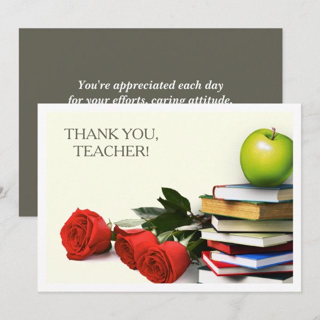 Merci, professeur.  Cartes plates personnalisées (Devant / Derrière)