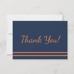 Merci rayé bleu de la marine orange