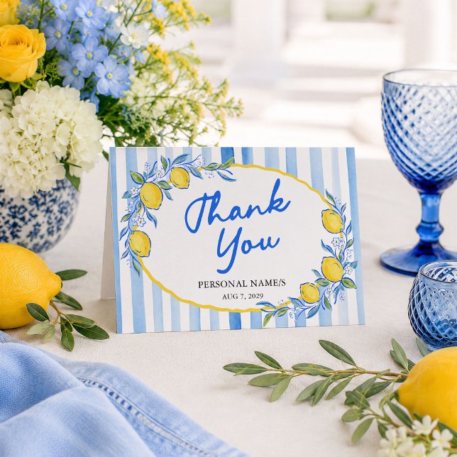Merci rayé de citron et de bleu  (Créateur téléchargé)