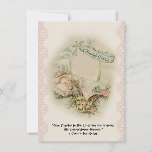 Merci religieux du Baby shower Vintage