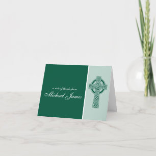 Merci religieux vert de communion de croix