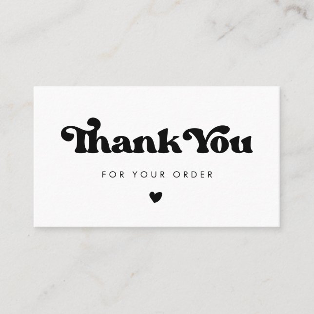Merci rétro élégant pour votre carte de commande (Devant)