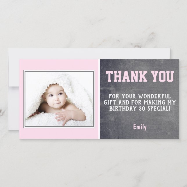 Merci rose enfant Carte photo (Devant)