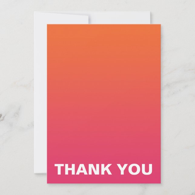 Merci rose et orange lumineux de mariage d'Ombre (Devant)