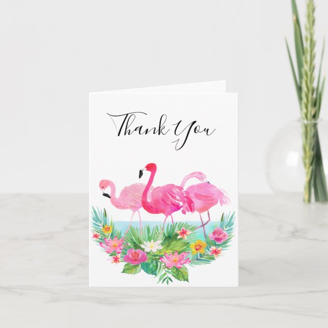 Merci rose floral tropical de Flamants roses (Devant)