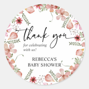 Merci rose rose  rond Carré Favoriser Sticker