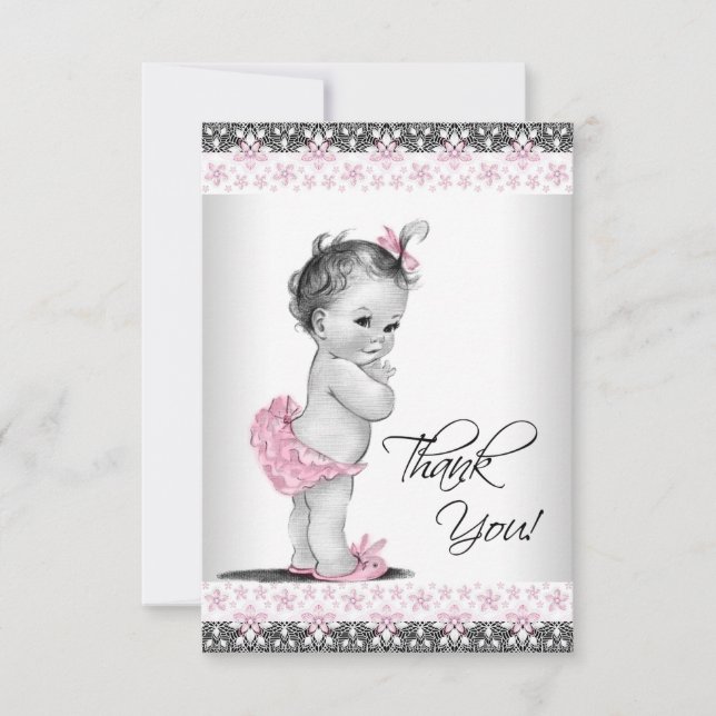 Merci rose Vintage bébé fille (Devant)