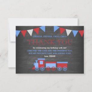 Merci rouge et bleu de tableau de train