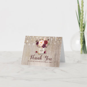 Merci rustique floral de mariage de Bourgogne