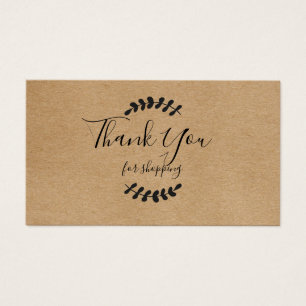 Merci Rustique Kraft Pour Carte De Shopping